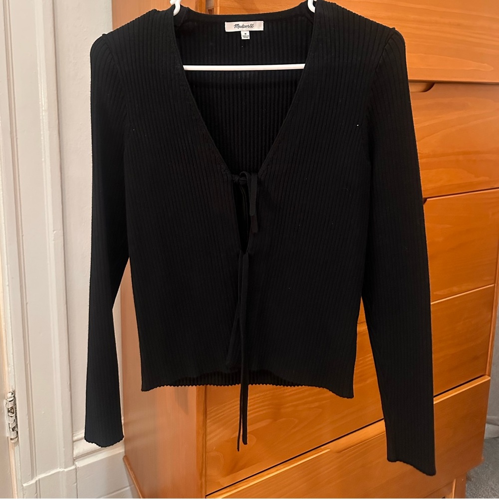 Madewell Black Ribbed Cardigan